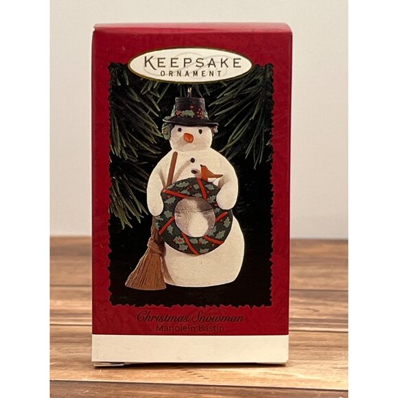 1996 HALLMARK KEEPSAKE ORNAMENT QX6214 CHRISTMAS SNOWMAN BY MARJOLEIN BASTIN - Picture 2 of 10